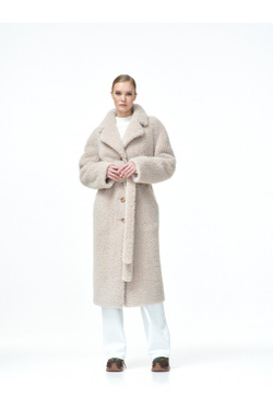 Пальто женское чебурашка из искусственной шерсти, бежевая, SilverFox