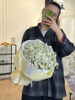 Букет сборный из гипсофилы и ромашки