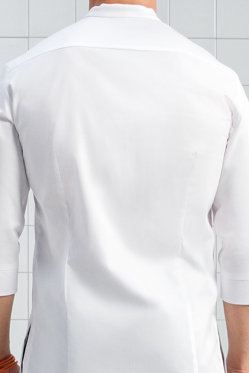 Рубашка - китель с прямой застежкой белая