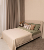 Простыня на резинке из варёного хлопка, оливковый