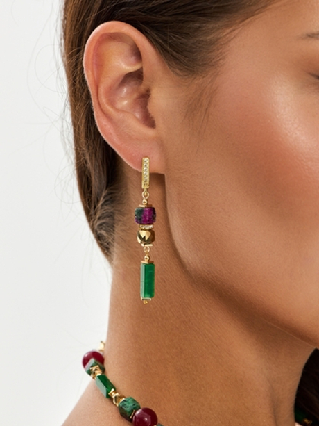 91001829 Серьги Роман с камнем