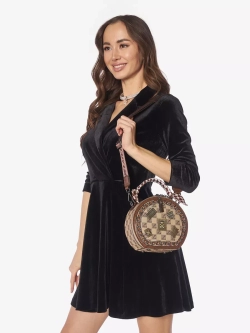 Сумка багет круглая винтажная через плече необычная