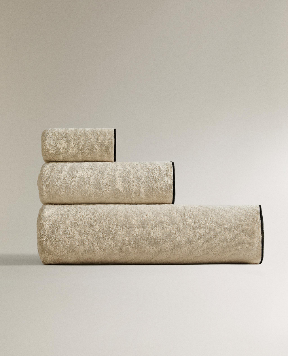 Zara Home Полотенце для лица и рук из хлопка, чёрный · 4596/013
