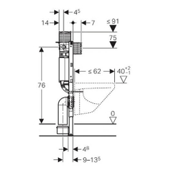 Инсталляция для унитаза Geberit Duofix Omega h82 GEBERIT 111.003.00.1, низкая