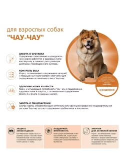 Сухой корм для собак породы Чау-чау, с индейкой, 12 кг