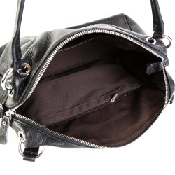Сумка женская средняя кожаная 32х23х9 см чёрная 9723 Black
