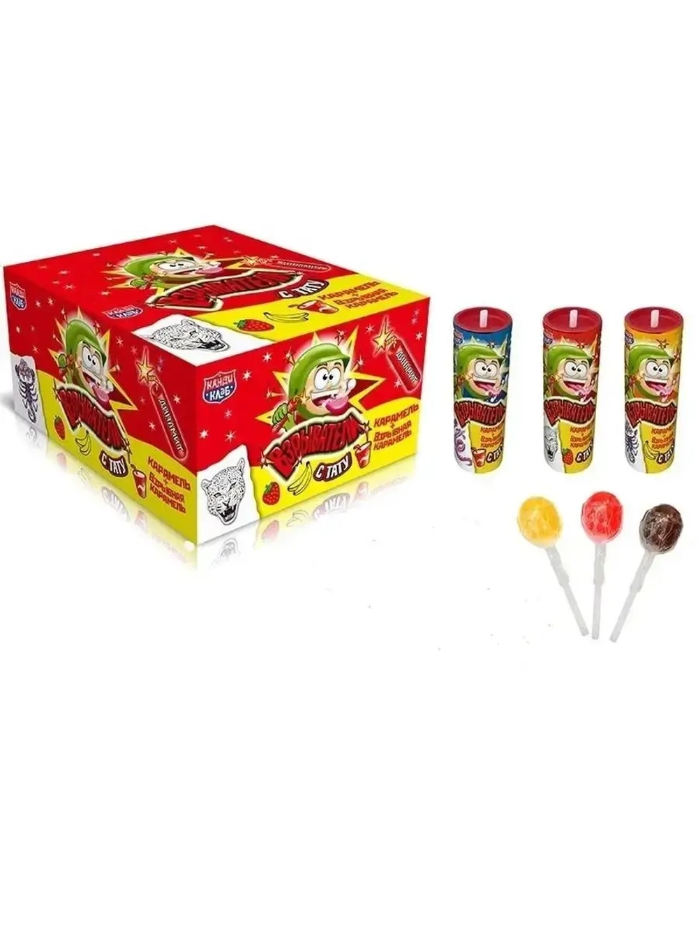 Карамель на палочке "Взрыватели" с тату от Кенди Клаб