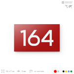 Номер на дверь 164, табличка на дверь для офиса, квартиры, кабинета, аудитории, склада, красная 120х70 мм, Айдентика Технолоджи
