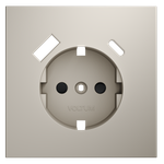 Накладка для розетки с заземлением и защитными шторками, с USB A+C, S70 (кашемир)