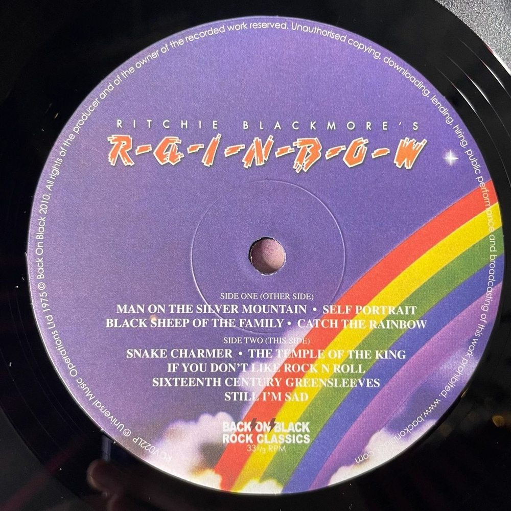 Винтажная виниловая пластинка LP Rainbow Ritchie Blackmore's Rainbow (UK 2011)