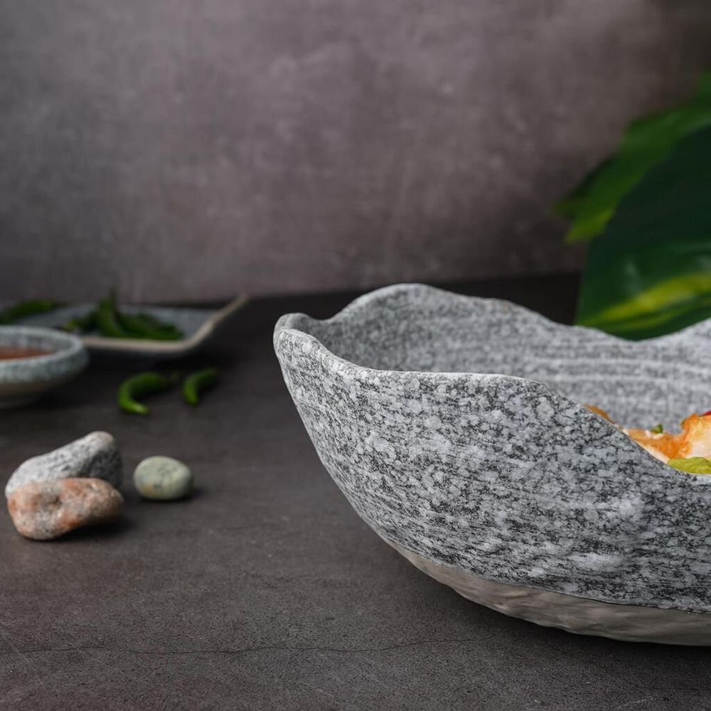 Салатник 1000 мл 22,9*18,2 см h7,7 см Wave Up Stone Crush Untouched Taiga P.L. [1]