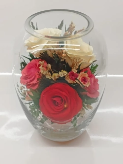 натуральные цветы в стекле, вакуум