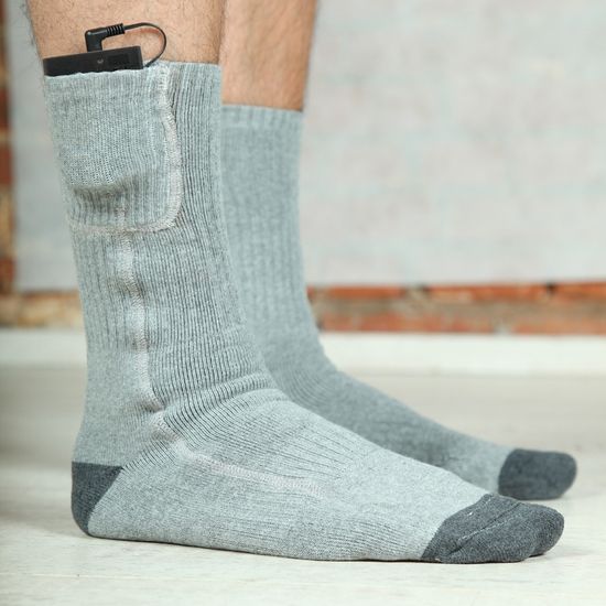 Носки с подогревом RedLaika RL-N-02 (Akk) с аккумуляторами, серые до 6 часов (3400 mAh)