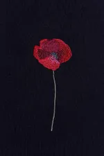 Худи Гербарий Мак Warm со шнурком в поясе черный