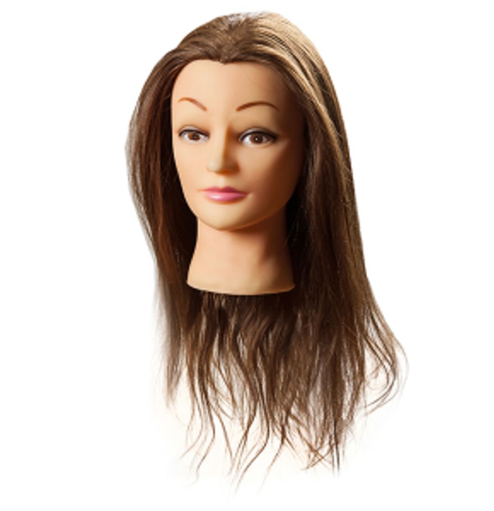 Голова учебная "шатенка" (волосы: 50% натуральные, 50% нейлоновые, 50см) Harizma h10823