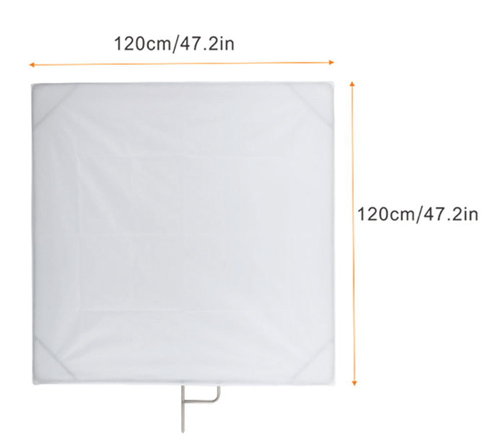 E-IMAGE F04-48 Flag panel stainless steel 120*120 cm, fabric: diffusion white Флаг белый просветный