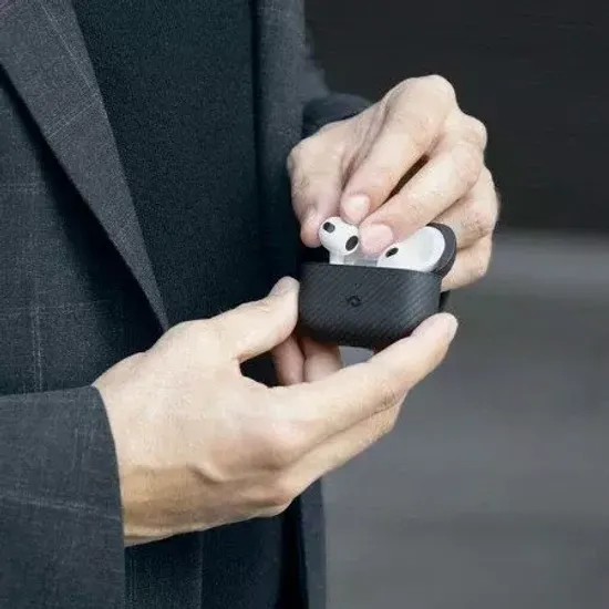 Чехол Pitaka MagEZ для наушников AirPods 3, цвет Черный кевлар