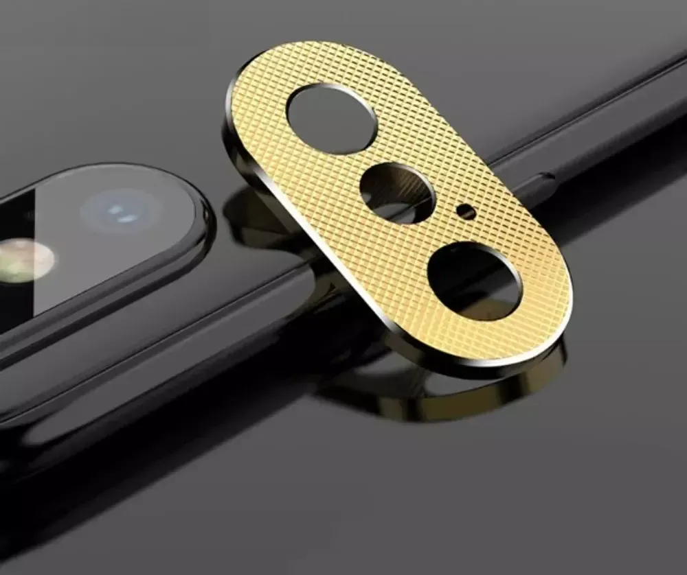 Защитное стекло камеры iPhone XS/XS Max +бампер камеры Gold Totu