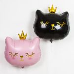 Шар (22"/56 см) Фигура, Котенок Принцесса, Розовый