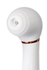 Белый вибратор с вакуумной стимуляцией Jasmine - 23 см. (Цвет: белый)