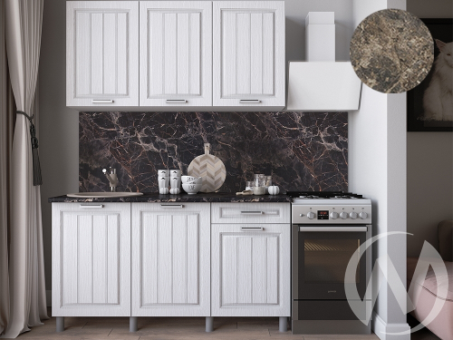 Кухня Лаура 1.5м (корпус белый/клен белый) 38мм королевский опал