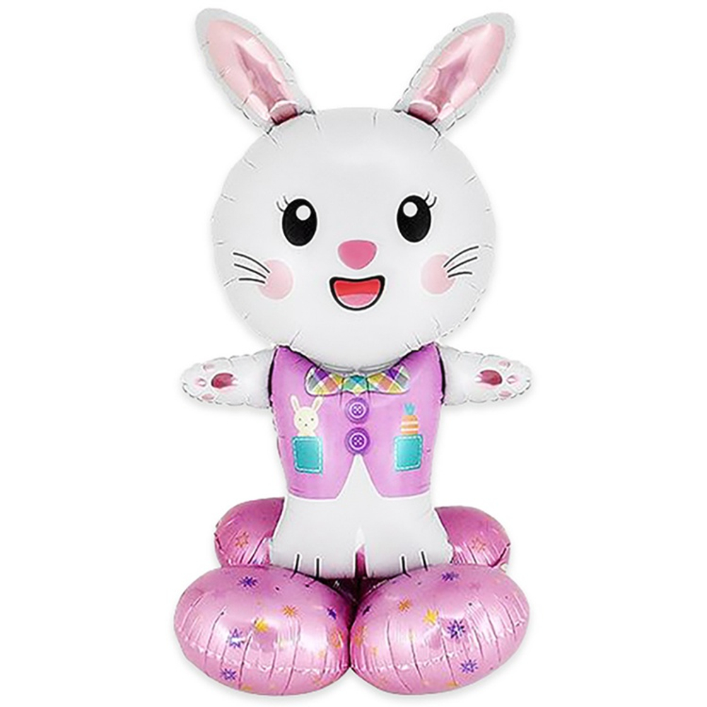 Шар Фольгированный Заяц жилетка розовая (Розовый)