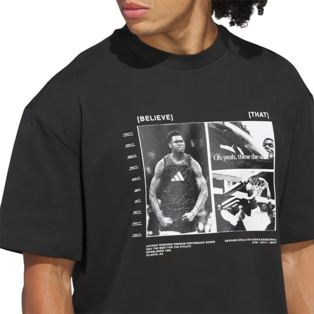 Баскетбольная футболка adidas Anthony Edwards Black T-shirt