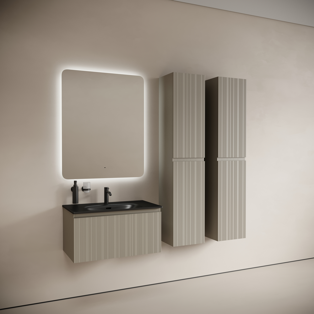 Тумба подвесная Sancos Code 990х453х400, c одним ящиком оснащенным доводчиками, цвет серая платина , арт. CD100GP