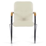 Кресло для приемных и переговорных BRABIX "Samba CF-103", хром, бук (D-1), к/з бежевый, собрано, 532757