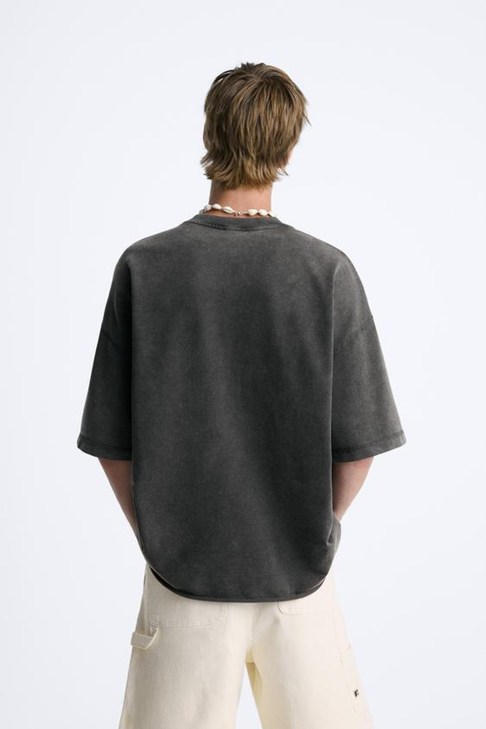 ZARA ТОЛСТОВКА В СТИЛЕ OVERSIZE С ПОТЕРТЫМ ЭФФЕКТОМ, ЧЕРНЫЙ