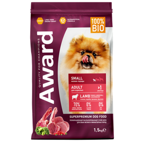 Award Dog Mini Puppy с ягненком и индейкой с добавлением брокколи и брусники 1,5кг.