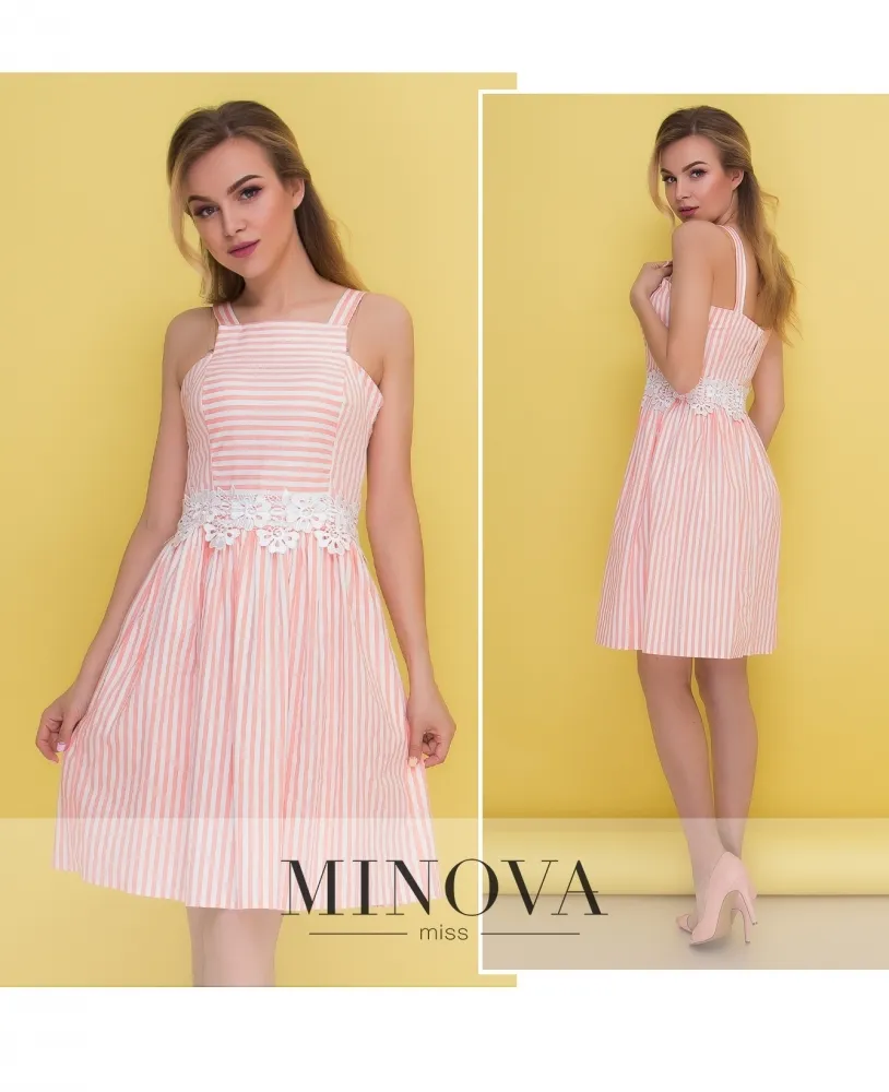 Платье 1091-розовый Minova