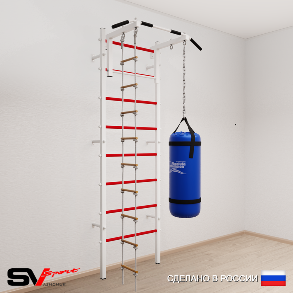 Шведская стенка Sv Sport усиленная 6112 (Турник стандарт/Лестница/Цепь/Мешок 22кг)