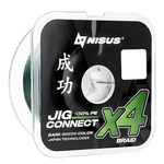 Шнур JIG CONNECT X4 PE Dark Green 150m #1.0, 0.16mm 6.1кг/13.4LB (T-N-JC-X4-0.16-150-DG) NISUS
