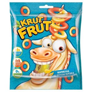 Мармелад KRUT FRUT Колечки со вкусом персика 70 гр/пач 50 пач/кор