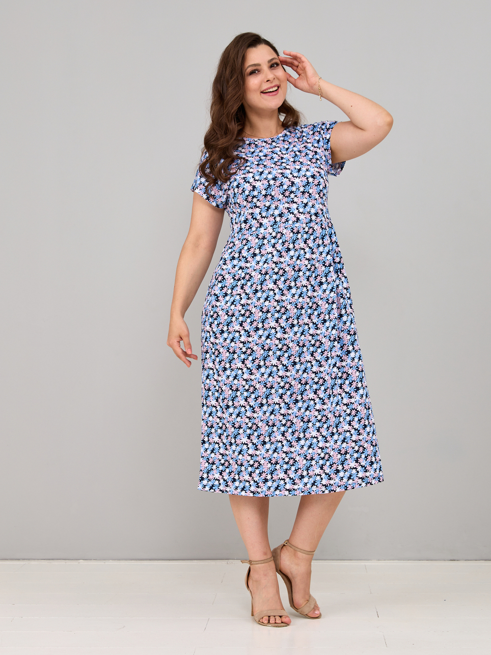 Платье П-026/цветочки-ромашки