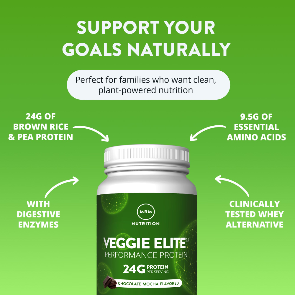 MRM Nutrition, Veggie Elite®, протеин для повышения производительности, шоколадное мокко, 1110 г (2,45 фунта)