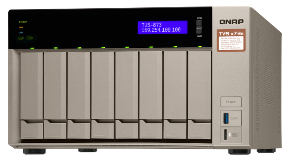 Сетевой RAID-накопитель  QNAP TVS-873e-8G