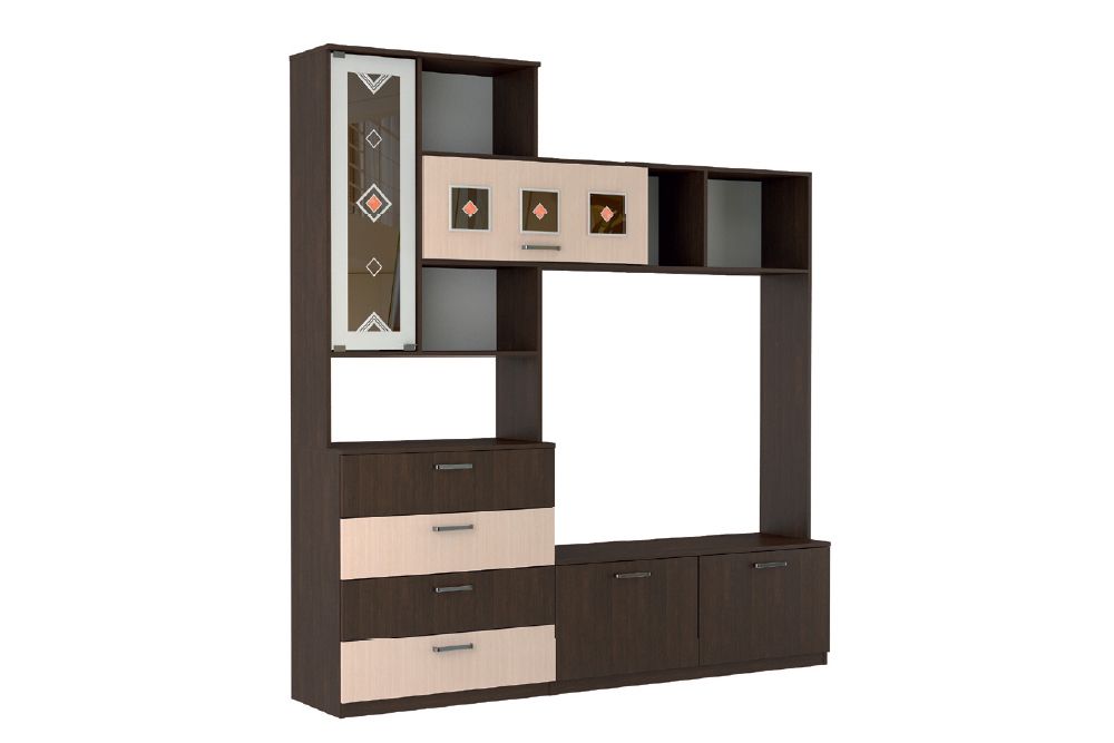 Стенка "Александра  4" ЛДСП (венге/млечный дуб), Фант-мебель, г. Волжск