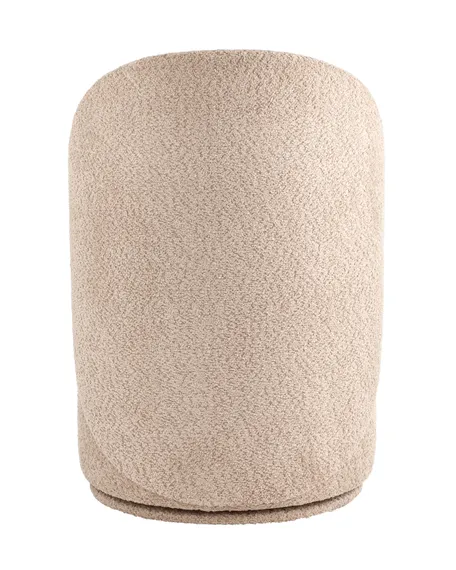 Крутящийся пуф со спинкой Loreen,  букле капучино