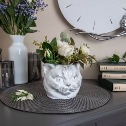 Статуэтка кашпо Кот Данди Белый