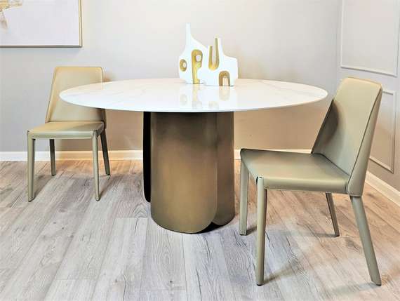 Стол Oscar, Ø150 см, белый керамогранит