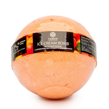Fabrik Cosmetology Шарик для ванны Персиковое мороженое, бурлящий, 120 гр