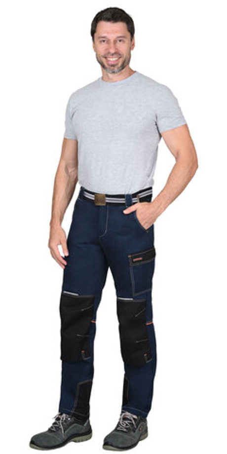 Брюки "ШАТЛ-РОСС" с ремнем синие с черным