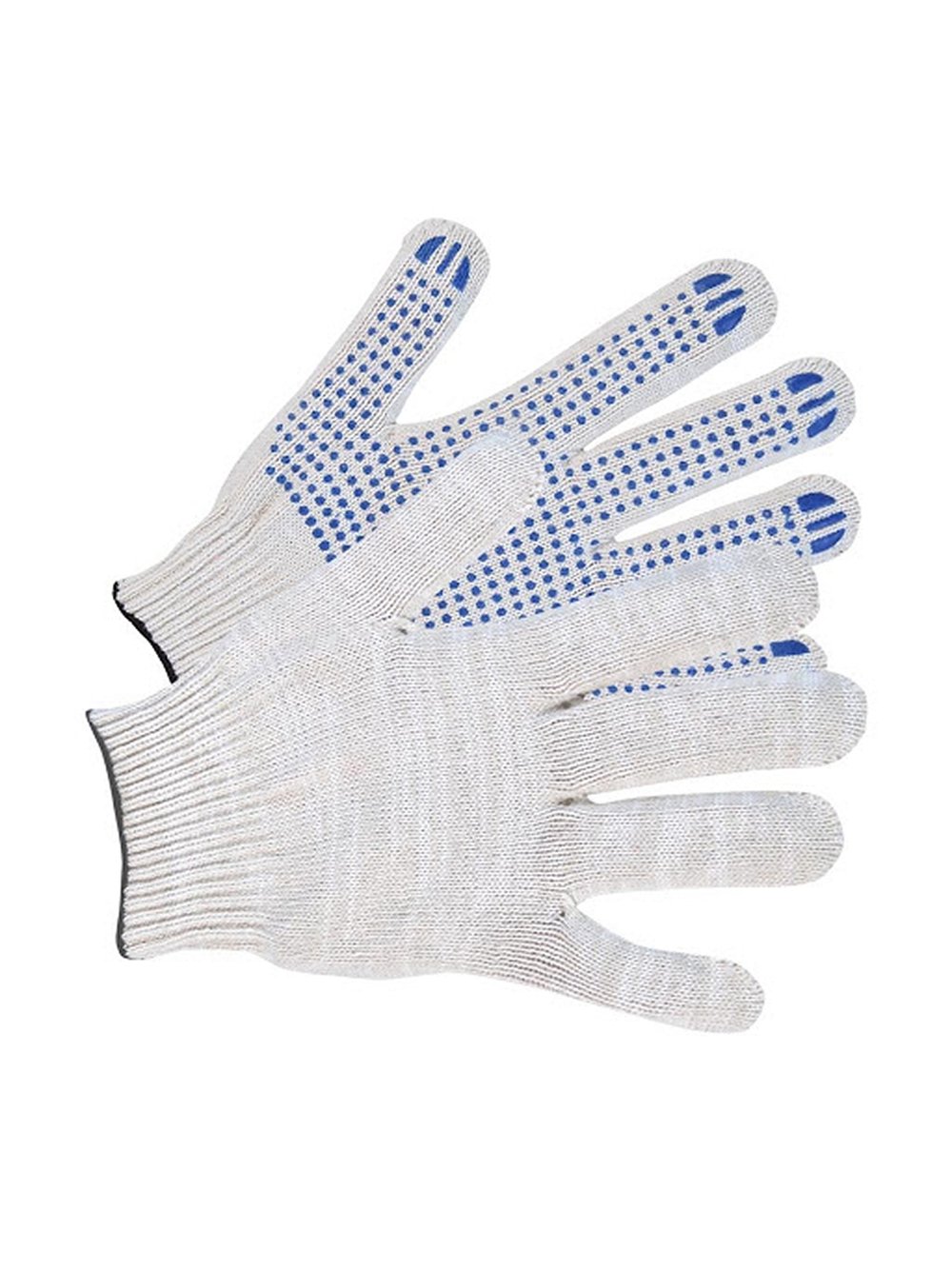 Перчатки х-б 5-ти ниточные с ПВХ пачка 10 пар