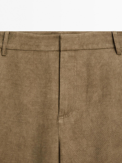 Massimo Dutti Брюки свободного кроя с высокой посадкой, оливковый