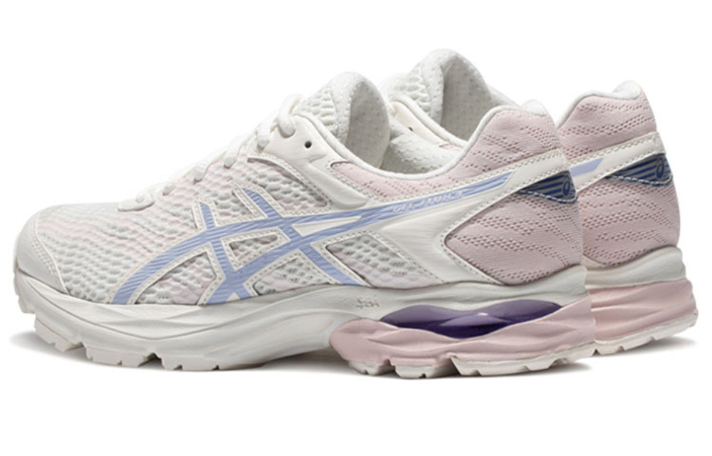 Asics Gel-Flux 4 cushioning fabric, synthetic leather, non-slip, wear-resistant, breathable, lightweight, low-top sprint running shoes, women's white and purple