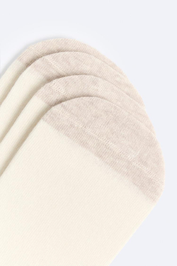 ZARA НАБОР ИЗ ЧЕТЫРЕХ ПАР КОРОТКИХ НОСКОВ, ЭКРЮ