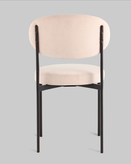 Стул Бриф DD велюр бежевый, черные ножки металл