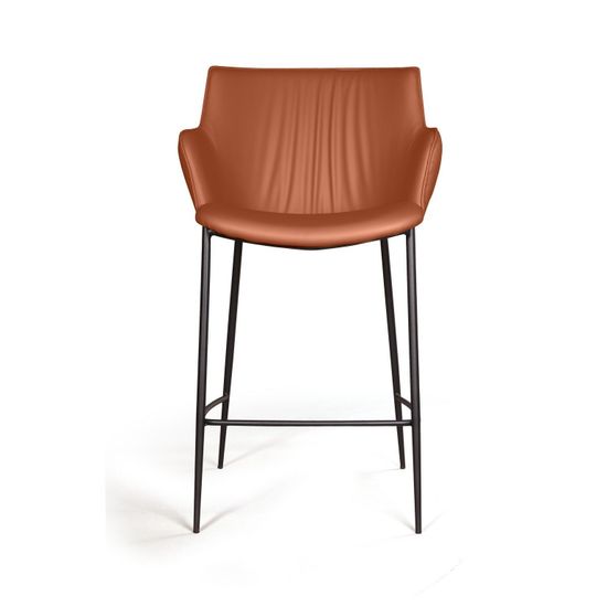 Стул полубарный Sofia, экокожа soft-touch, терракот